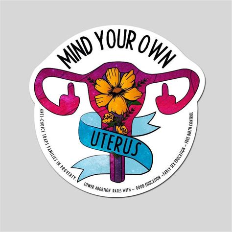 Mind Your Own Uterus Women Rights Decal Sticker T For Etsy