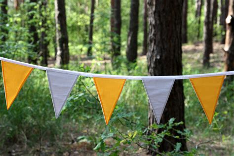 12 Cotton Flag Garland Bunting. Flags Garland for the Holiday. Children's Room Garland. Cotton ...