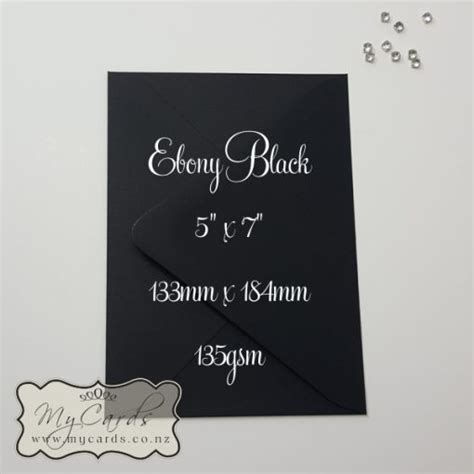 Black Matt Envelopes 5x7 Diamond Flap 135gsm MYCARDS WEDDING NZ