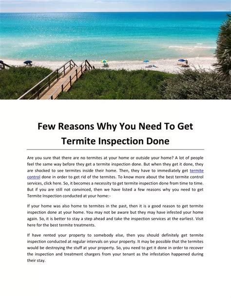 Ppt Few Reasons Why You Need To Get Termite Inspection Done