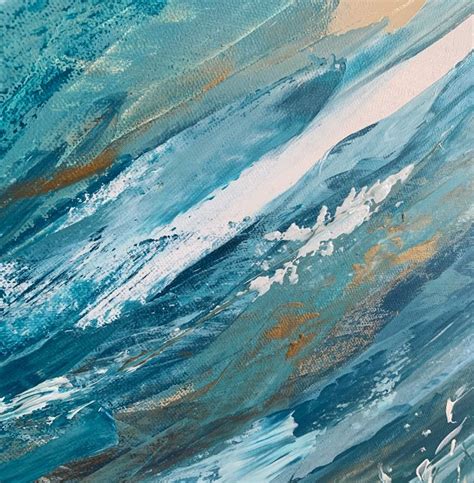 Acrylic Blue Ocean Painting | Ocean painting, Abstract landscape, Art ...