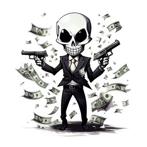 Premium Photo The Money Man A Dark And Stylish Cartoon Skeleton With