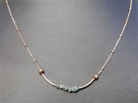 Sterling Silver Green Diamond Necklace - Genuine Gemstone Jewelry