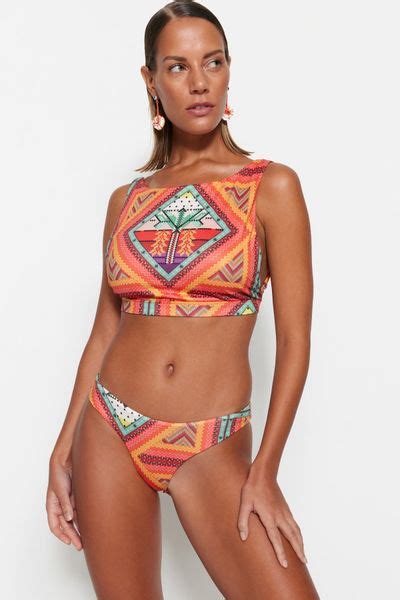 Trendyol Collection Ethnic Patterned Regular Leg Bikini Bottom