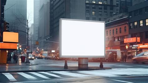 Premium Ai Image White Blank Billboard Mockup For Advertising On A