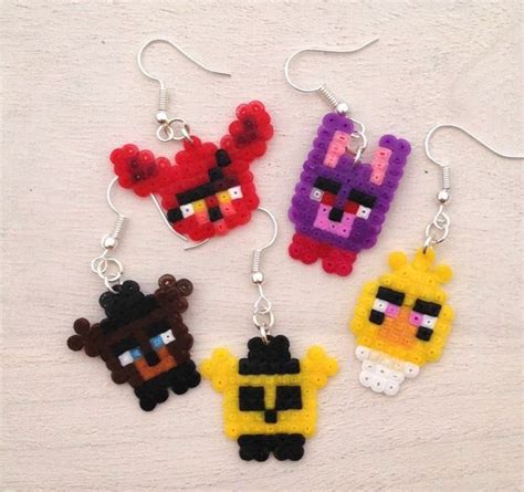 Five Nights At Freddys Inspired Perler Bead Earrings By Kungfuse Fnaf