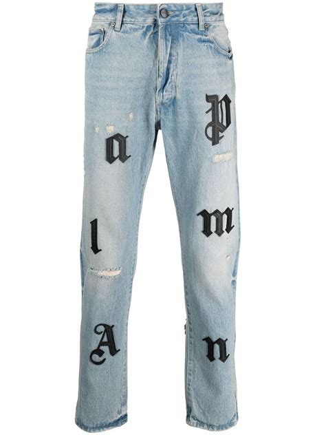 Palm Angels logo-patch Jeans - Farfetch