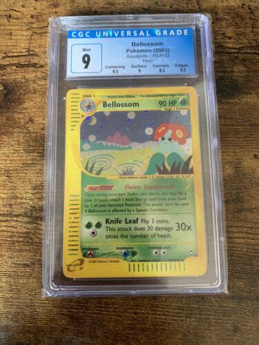 Pok Mon Bellossom Aquapolis H H Holo Rare Swirl Cgc Mint Wotc