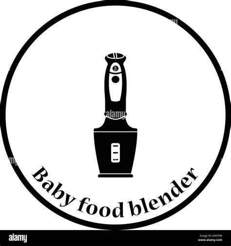 Baby Food Blender Icon Thin Circle Design Vector Illustration Stock