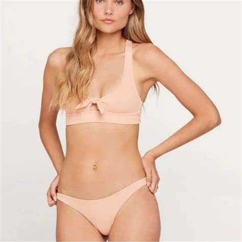 L Space Swim Lspace Nudepink Veronica Ribbed Swim Suit Racerback