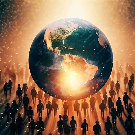 Premium AI Image | Earth globe on the population world population day