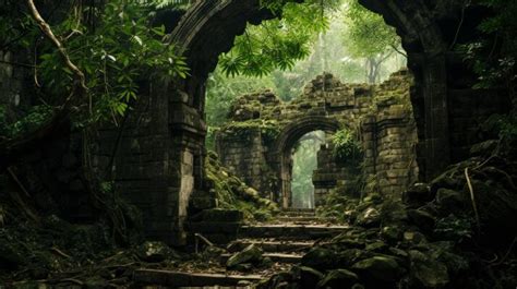 Forest Temple Ruins Stock Photos, Images and Backgrounds for Free Download