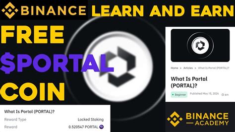 How To Get FREE PORTAL Coins From BINANCE All Binance Learn And Earn