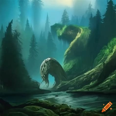 Deep At The Bottom Of A Primeval Lowland Valley In Estonia Fantasy Art