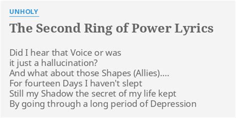 THE SECOND RING OF POWER LYRICS By UNHOLY Did I Hear That