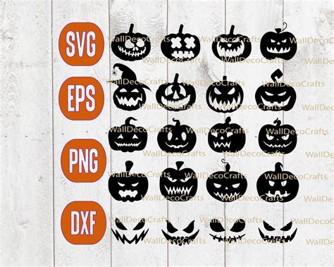 Pumpkin Face SVG Halloween Pumpkin Svg Png Eps Dxf Files - Etsy