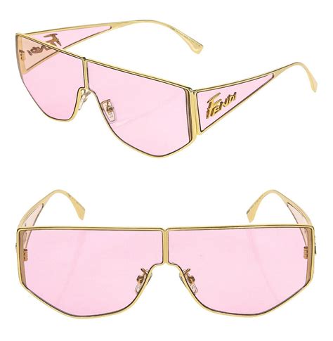 Fendi FENDI DISCO 40051 Pink Gold Shield FF Unisex Mask FE40051U | Grailed