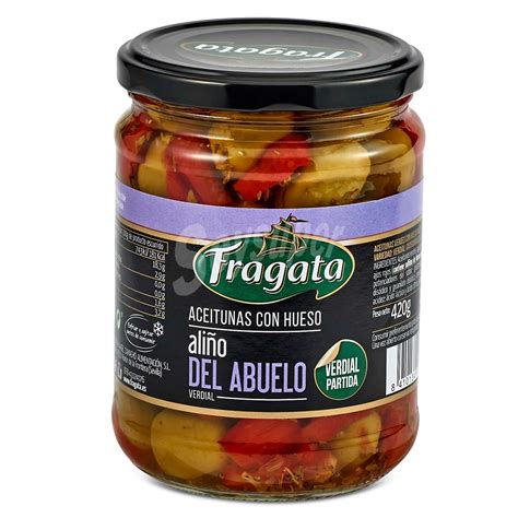 Fragata Aceitunas con hueso aliño del abuelo Fragata Frasco 250 g