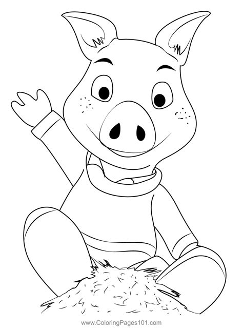 Piggley Coloring Page for Kids - Free Jakers! The Adventures of Piggley Winks Printable Coloring ...