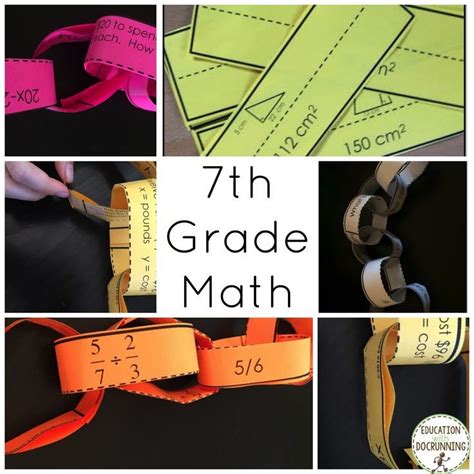 7th Grade Math Activities Paper Chains Bundle