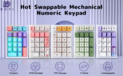 Amazon BOYI TD21 Hot Swappable Numpad 21 Keys Mini Numpad Portable Keypad Bluetooth 5 0 2