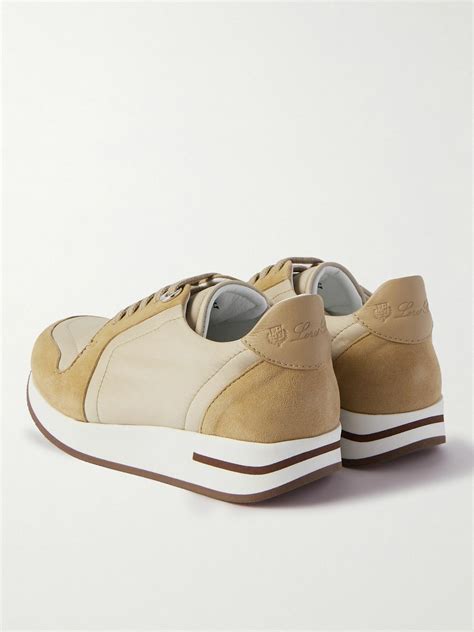 Loro Piana Kids Walk Leather And Suede Panelled Mesh Sneakers