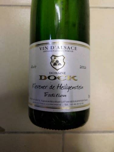 Domaine Dock Klevener De Heiligenstein Tradition Vivino US