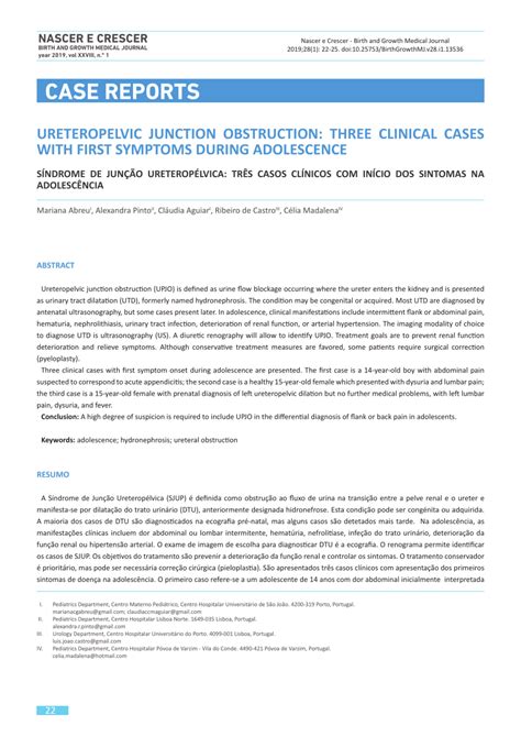 (PDF) Ureteropelvic junction obstruction: three clinical cases with ...