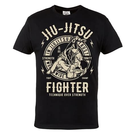 Mma Bjj Brazilian Jiu Jitsu Gym Martial Arts Mens Black Cotton T Shirt