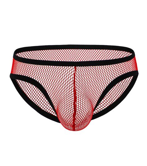 Men S Fishnet Mesh Bikini Briefs Underwear Transparent Pouch Hollow Mesh Panties EBay
