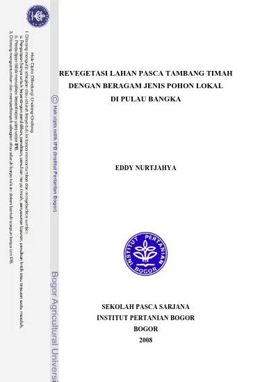 Revegetasi Lahan Pasca Tambang Timah Dengan Beragam Jenis Pohon Lokal