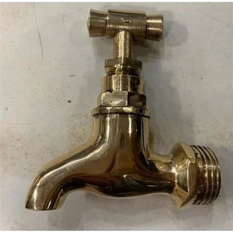 Wall Mounted Golden Brass Bib Cock ISI 400GM For Water Fitting