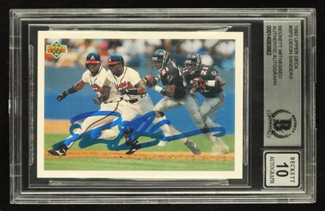 Deion Sanders Signed Upper Deck Sp Bgs Pristine Auction