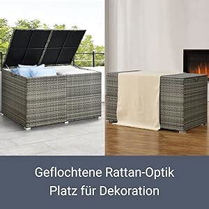 Juskys Polyrattan Auflagenbox Ikaria L Deckel Mit Hubautomatik