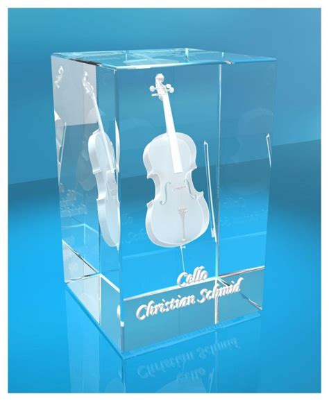 D Glasquader Cello Mit Wunschnamen Geschenk F R Celloist