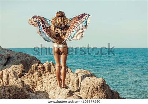 Beautiful Boho Woman Bikini On Beach Stock Photo Shutterstock