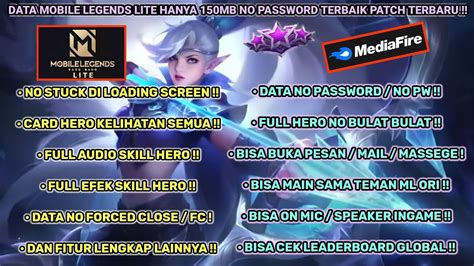 Data ML Lite Khusus Push Rank 150Mb Terbaru Patch Novaria MSC 2023