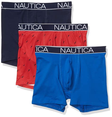 Nautica Mens Brushed Poly 3 Pack Boxer Brief Nautical Fashions