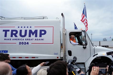 Trump Rides In Garbage Truck After Bidens Comment About Supporters