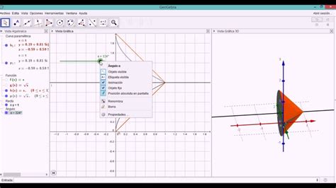 Solido de revolución en GeoGebra ejemplo YouTube