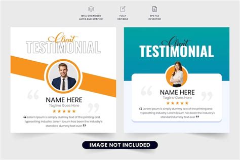 Premium Vector Client Testimonial Social Media Post Design With