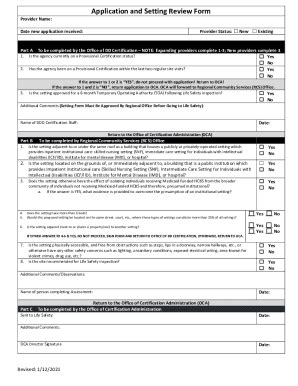 Fillable Online Mh Alabama Application And Setting Review Form