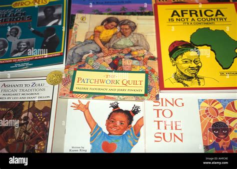 School books for African and afro caribbean children Stock Photo - Alamy