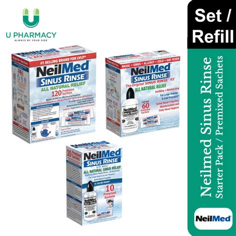 U Pharmacy Neilmed Sinus Rinse Starter Kit 1 Bottle 10 Sachets