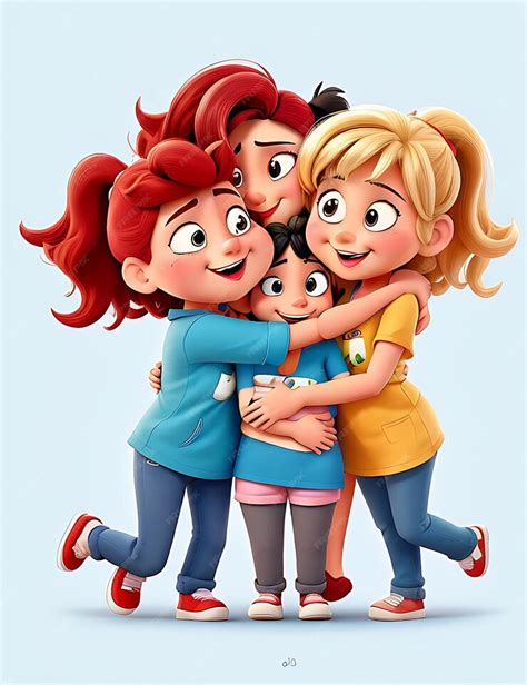 Premium AI Image | A cartoonstyle drawing of friends sharing a hug celebrating Friendship Day