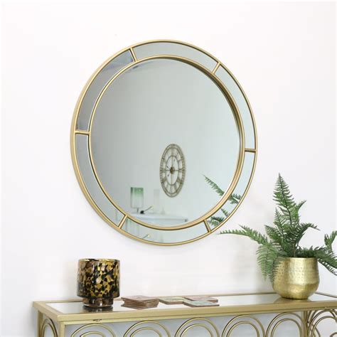 Large Round Gold Window Mirror Cm X Cm