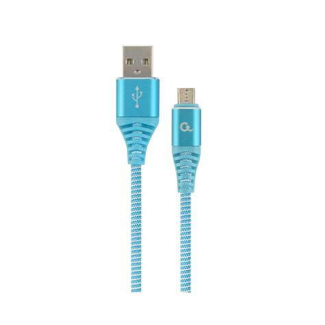 Câble Usb Vers Micro Usb Gembird Cc usb2b ammbm 1m vw Turquoise 1 M à