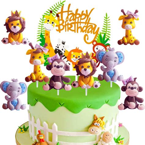 HGSHUO Waldtiere Tortendeko Geburtstag Kuchen Deko Tiere Cake Topper