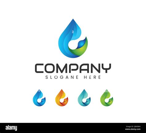 D Water Drop Logo Design Vector Logo Design Template Abstract Blue