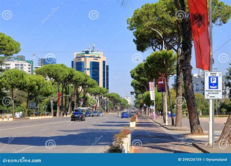 September 09 2023 - Tirana, Albania: Typical Buildings and Streetlife